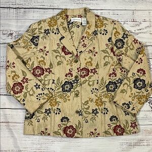 Alfred Dunner Floral Tapestry Brocade Blazer Jacket, Size 18